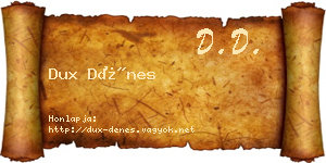 Dux Dénes névjegykártya
